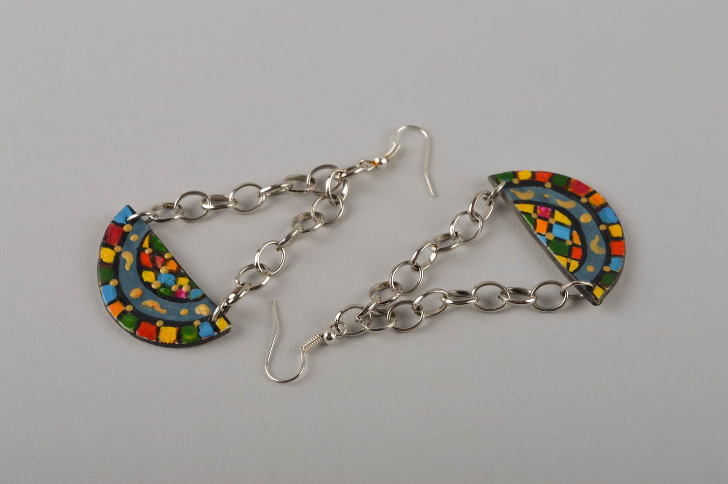 Elegant ceramic earrings handmade earrings jewelry in Oriental style photo 4