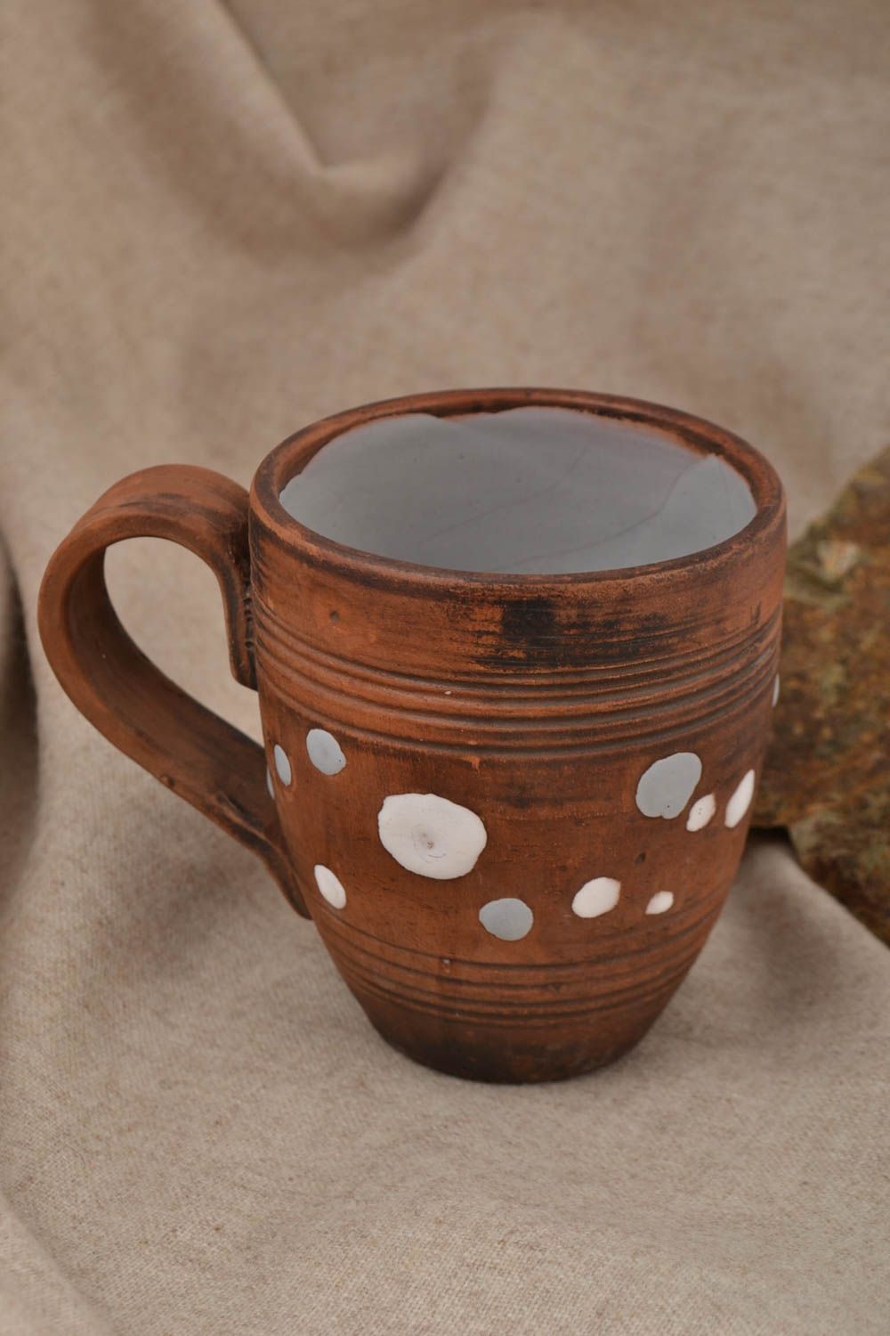 Чайная чашка ручной работы глиняная чашка посуда для чая с росписью 400 мл фото 1