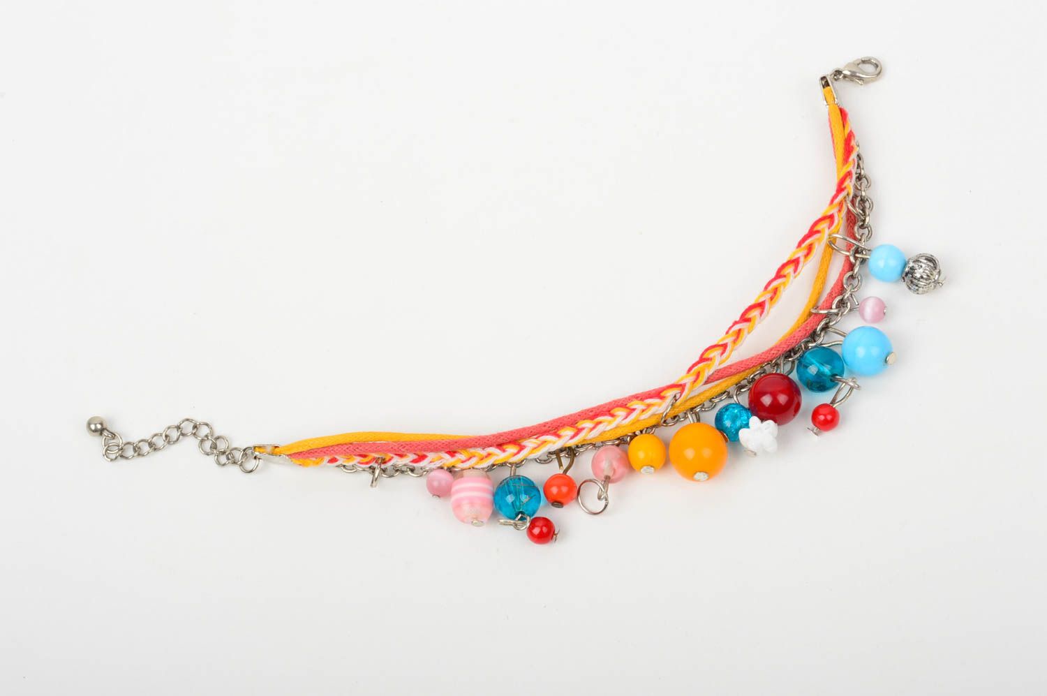 Bracelet multirang Bijou fait main perles fantaisie multicolore Accessoire fille photo 4