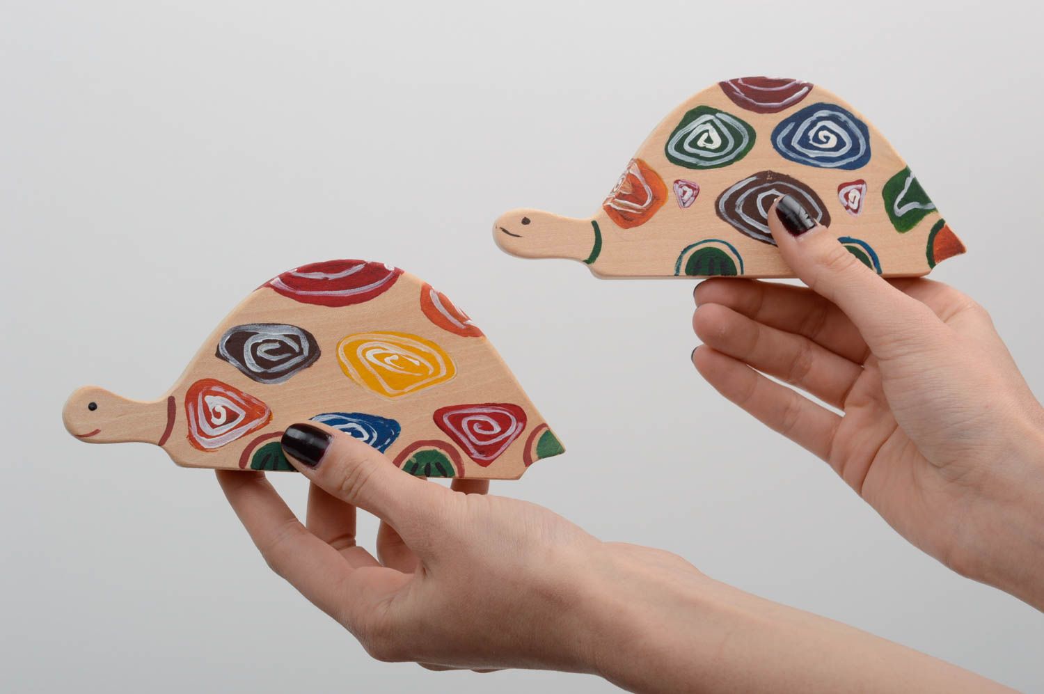 Jouets bois fait main Jouets écologique Cadeau enfant tortues design original photo 5