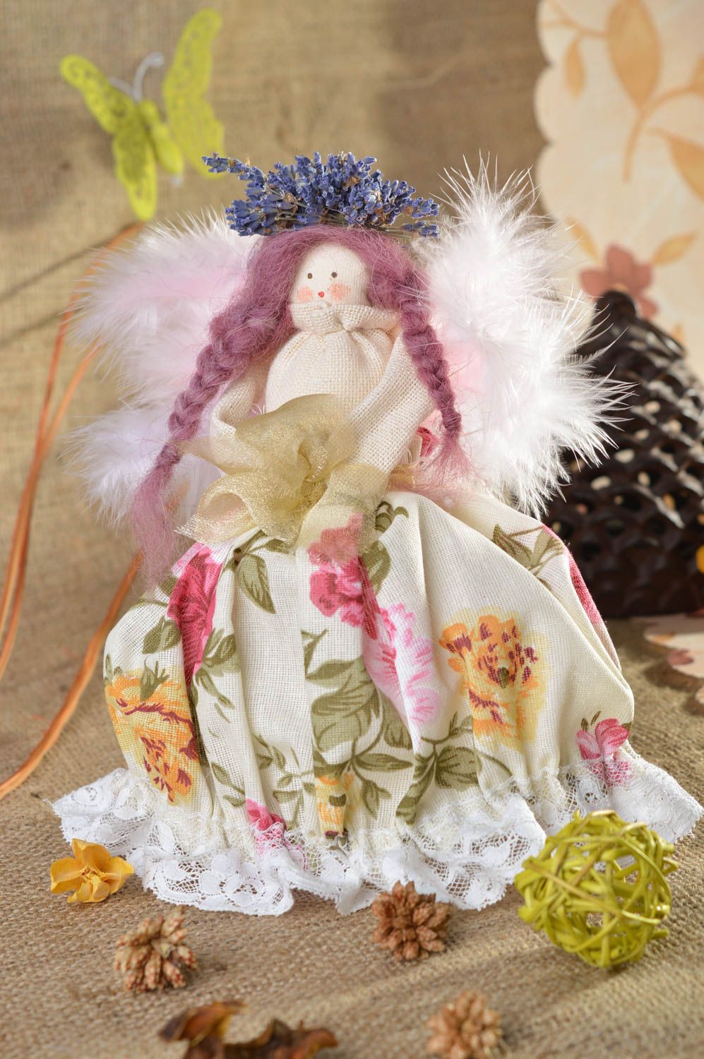 Авторская кукла красивая кукла ручной работы тряпичная кукла Фея с крыльями фото 1