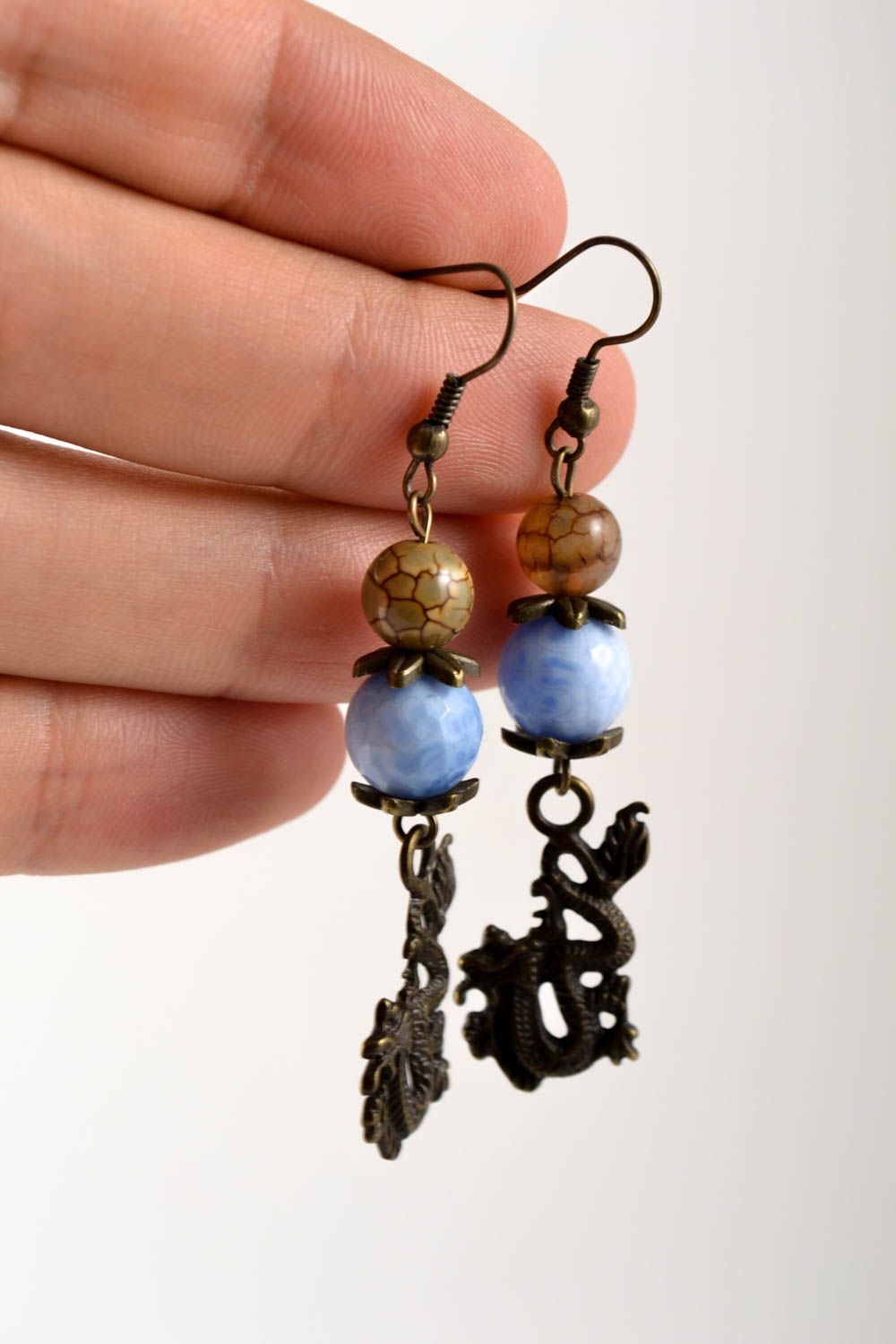 Stylish handmade beaded earrings stone bead earrings beautiful jewellery photo 5