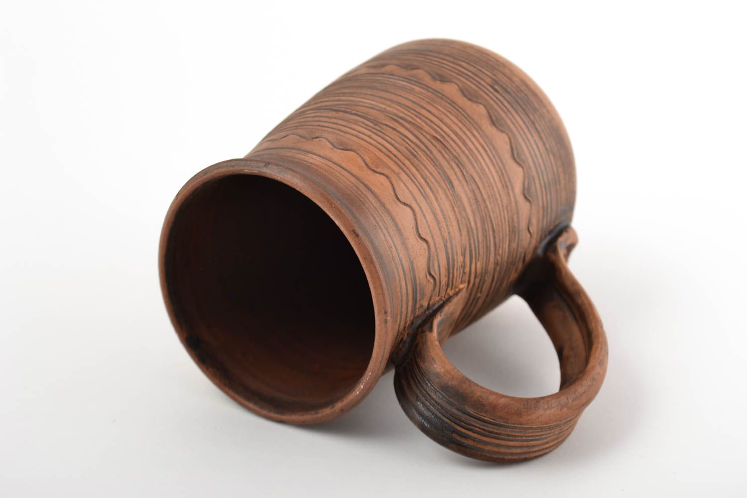 Tasse céramique Mug original fait main 50 cl marron pour thé Vaisselle design photo 1