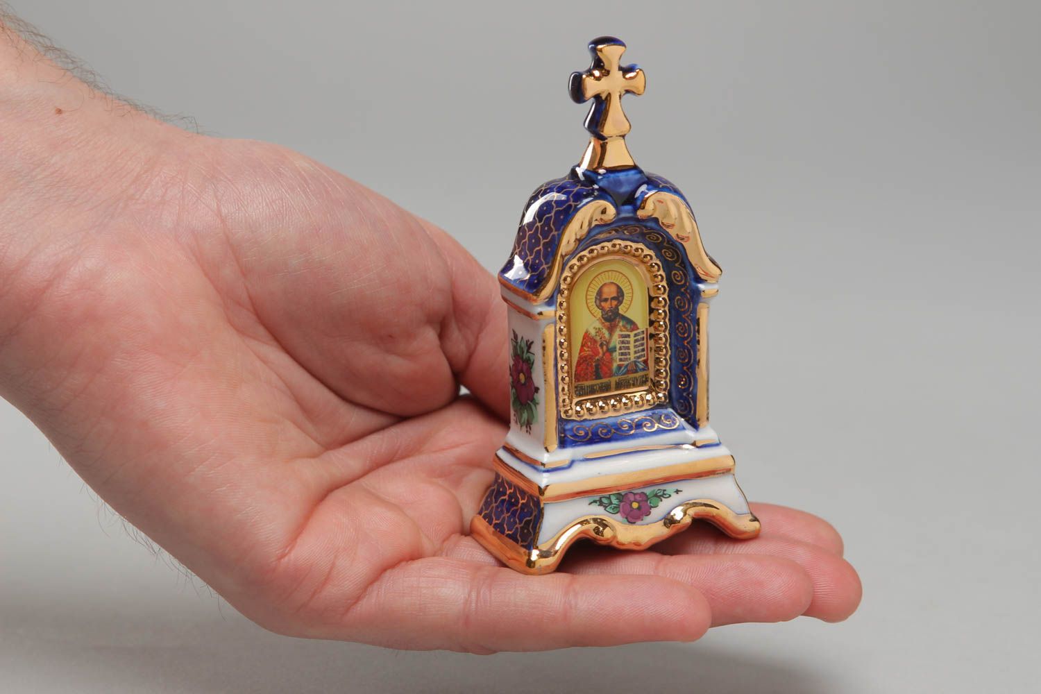 Figurine religieuse faite main originale avec peinture Icône de Nicolas de Myre photo 4