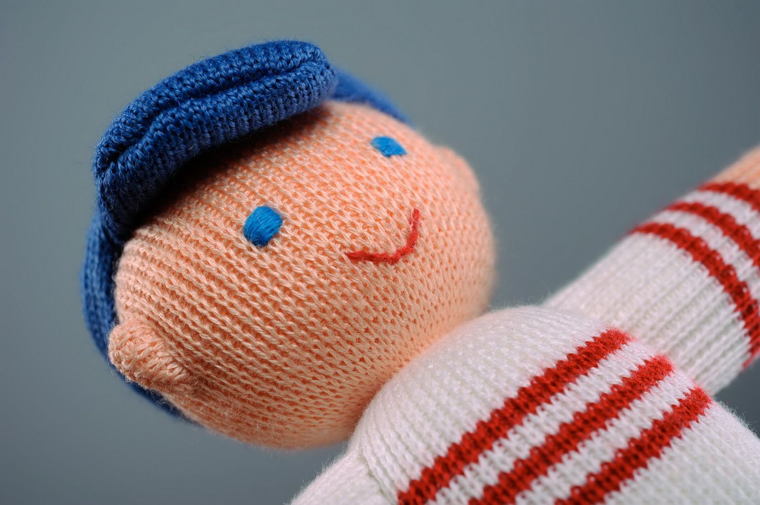 Knitted soft doll Potap photo 4