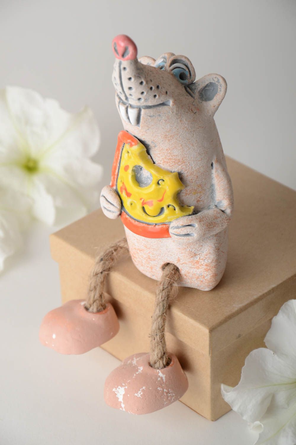 Handgemachte Keramik lustige Sparbüchse Geschenkidee für Kinder Spardose Maus foto 1