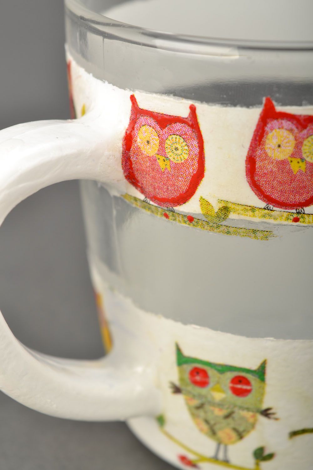 Glass mug Owls photo 4