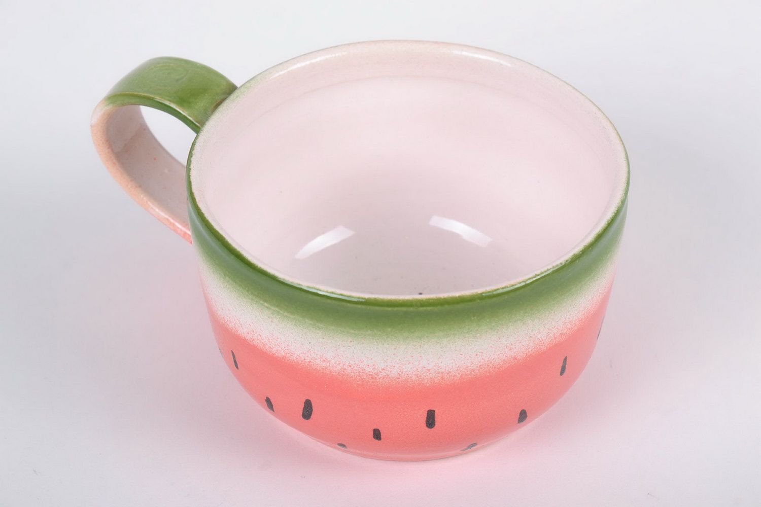 Glazed 5 oz tea cup in watermelon pattern  photo 3