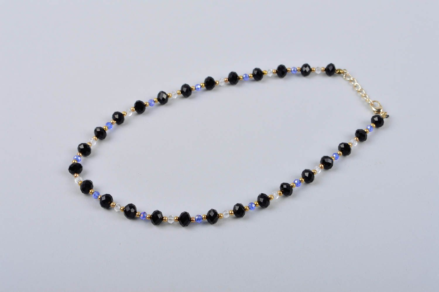 Collier cristaux noirs Bijou fait main design élégant Cadeau pour femme photo 4