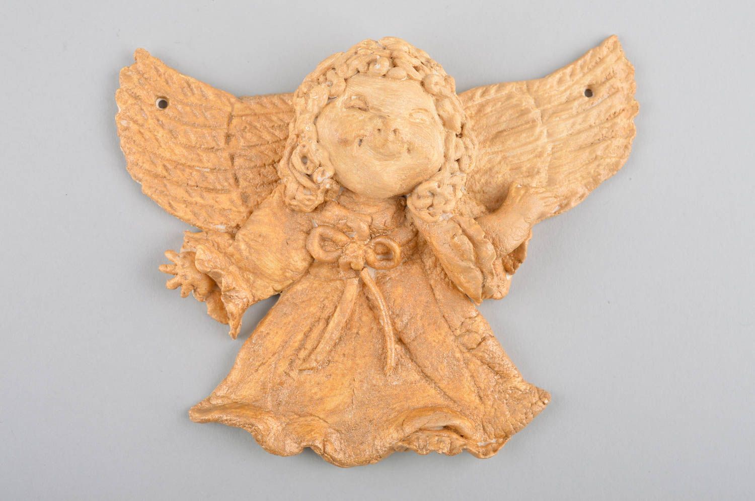 Suspension décorative fait main Ange décoratif en argile Figurine ange originale photo 1