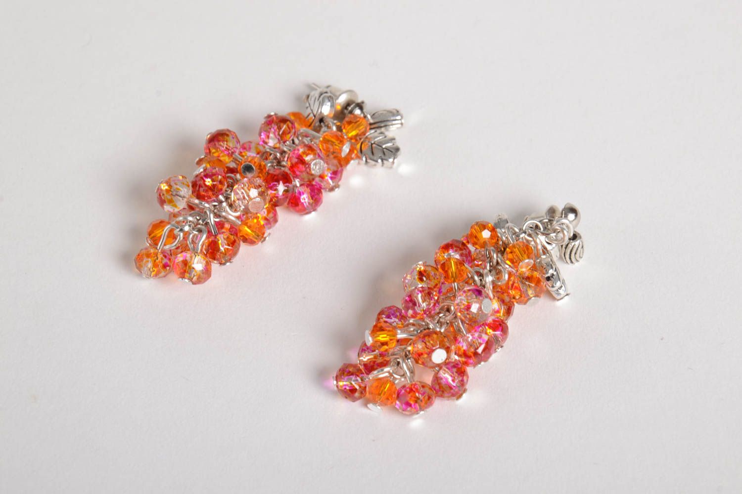 Bright handmade beaded earrings crystal earrings design costume jewelry photo 2