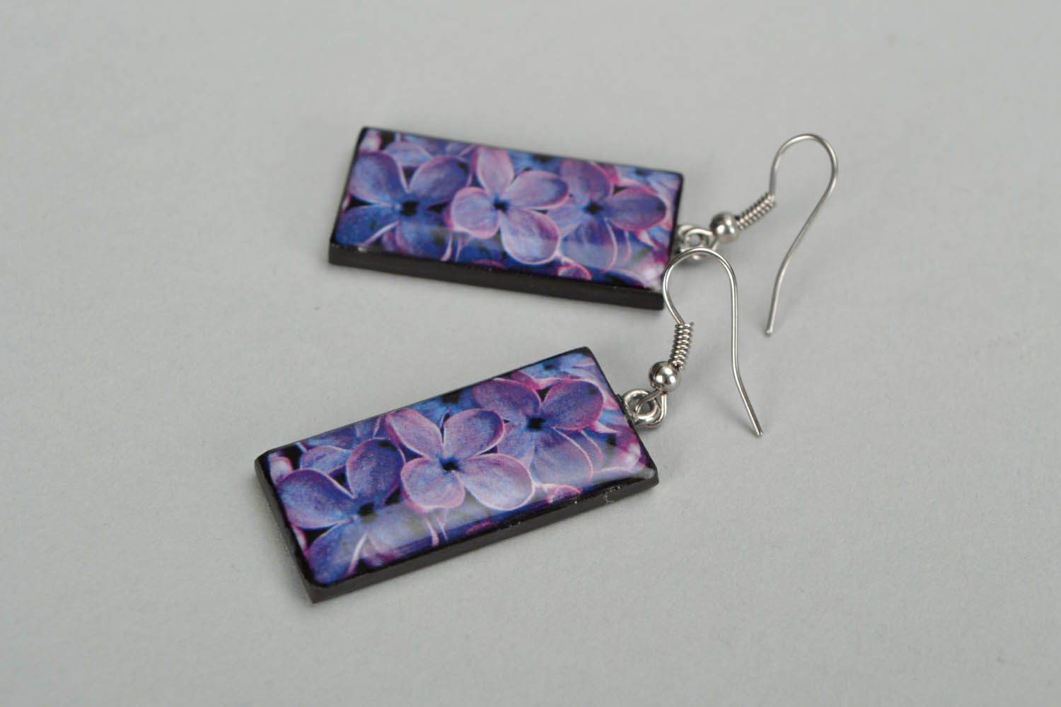 Polymer clay earrings Lilac Dream photo 2