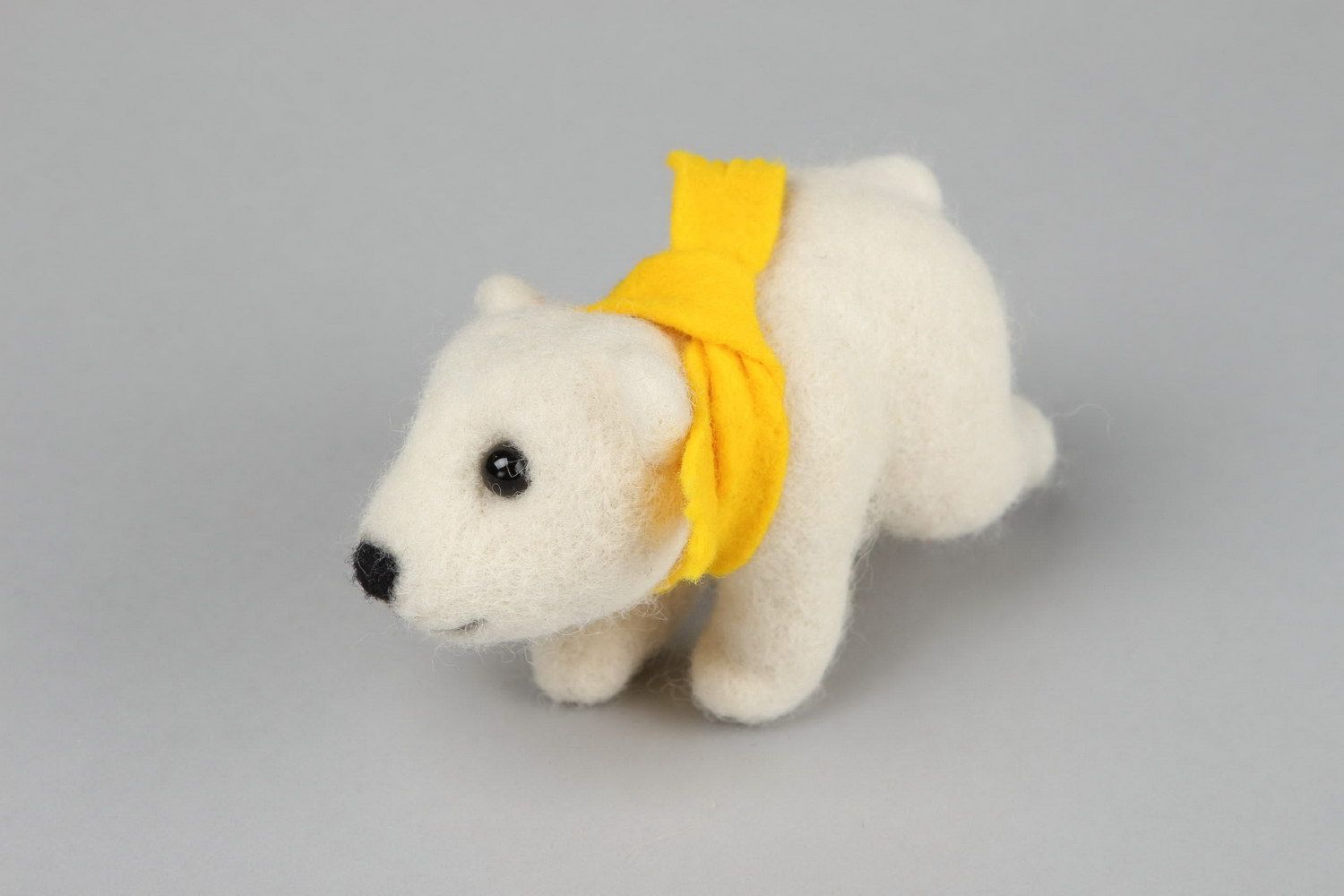 Soft toy made from wool White bear, felting photo 1