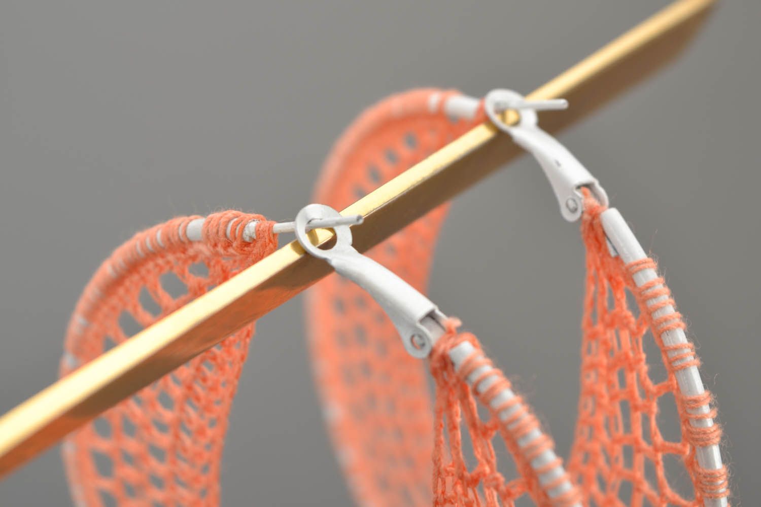 Handmade crocheted jewelry Orange photo 5