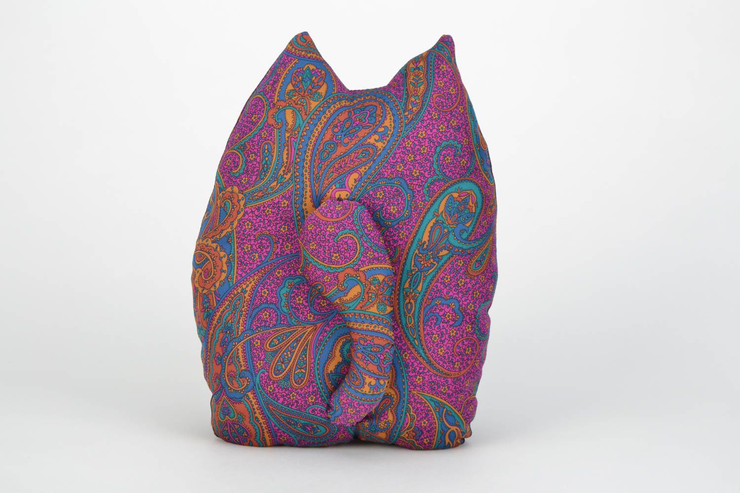 Almohada blanda artesanal para casa con forma de gato sorprendido foto 4