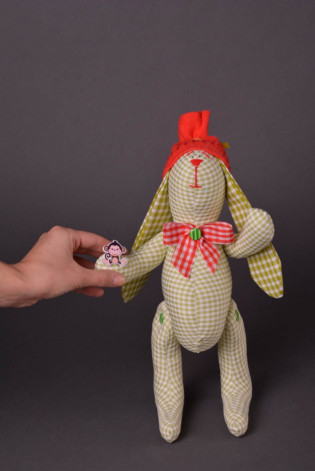 Авторская игрушка ручной работы игрушка заяц из ткани стильный подарок фото 2