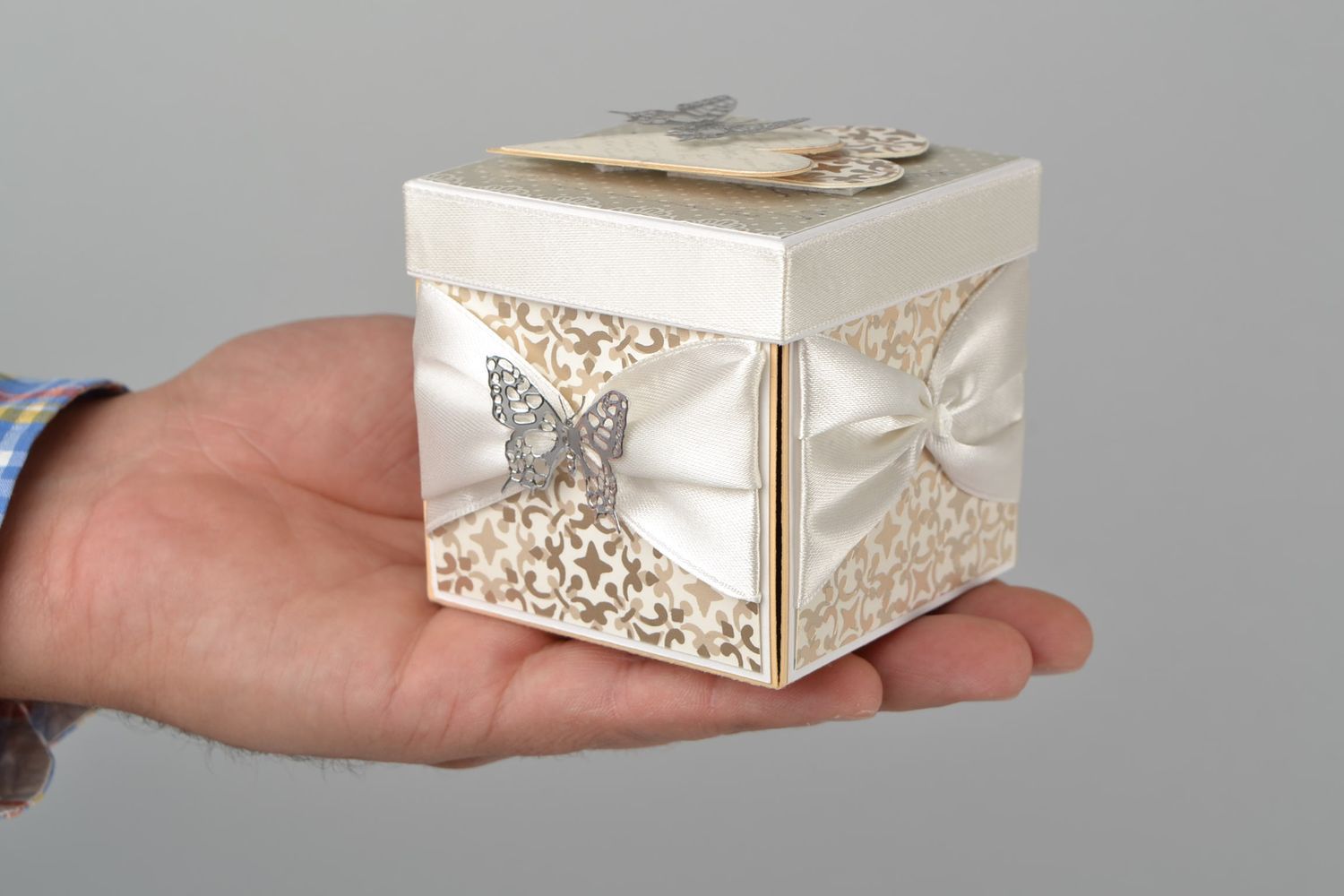 Kleine rechteckige Box mit Deckel für Geld magic box künstlerische Handarbeit foto 2