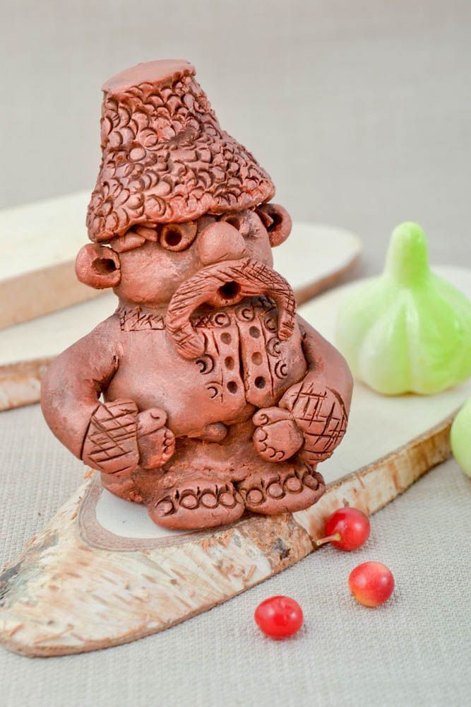 Handmade ceramic figurine collectible figurine homemade home decor funny gifts photo 5