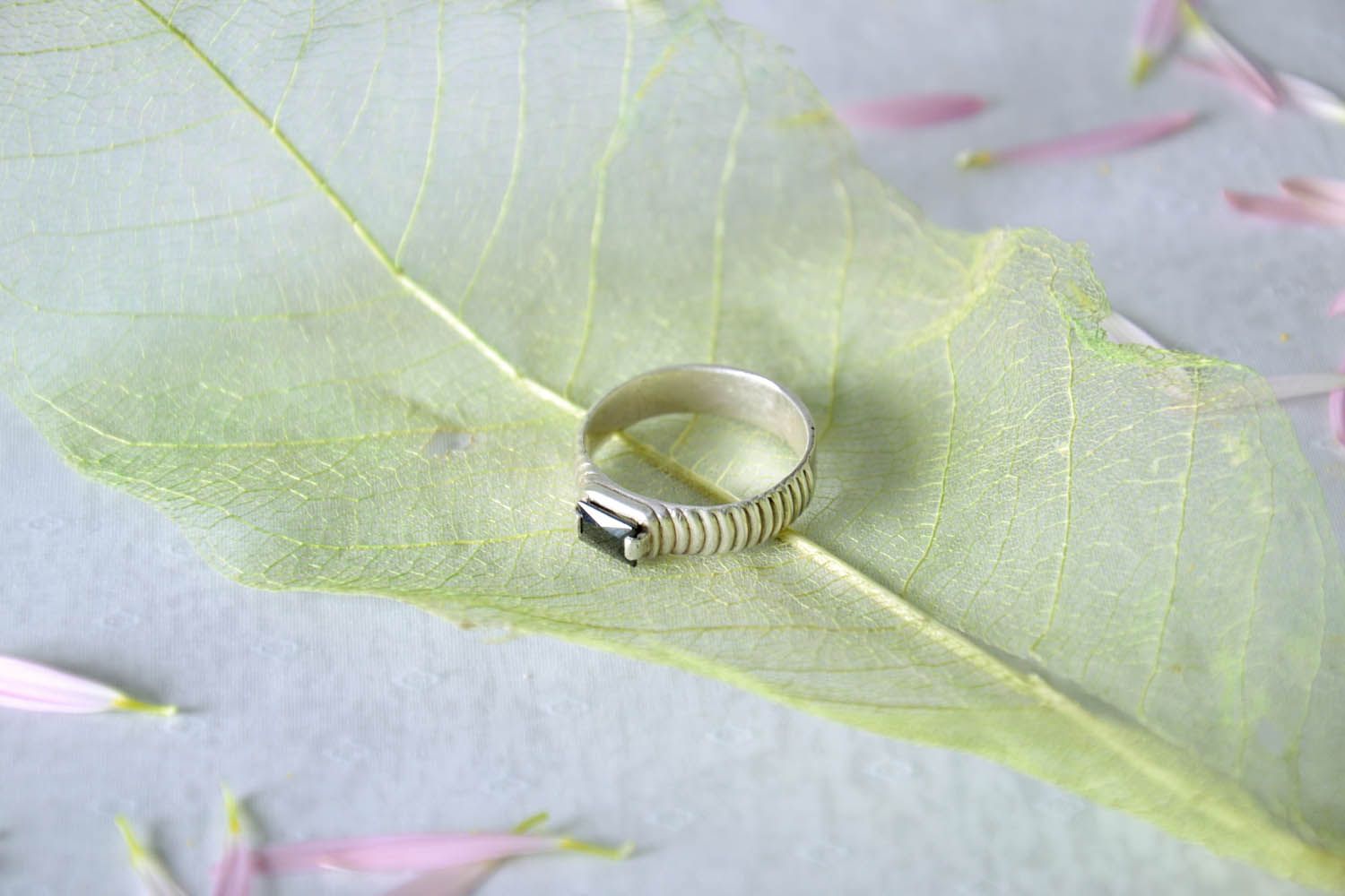 Handmade seal ring with a stone photo 1