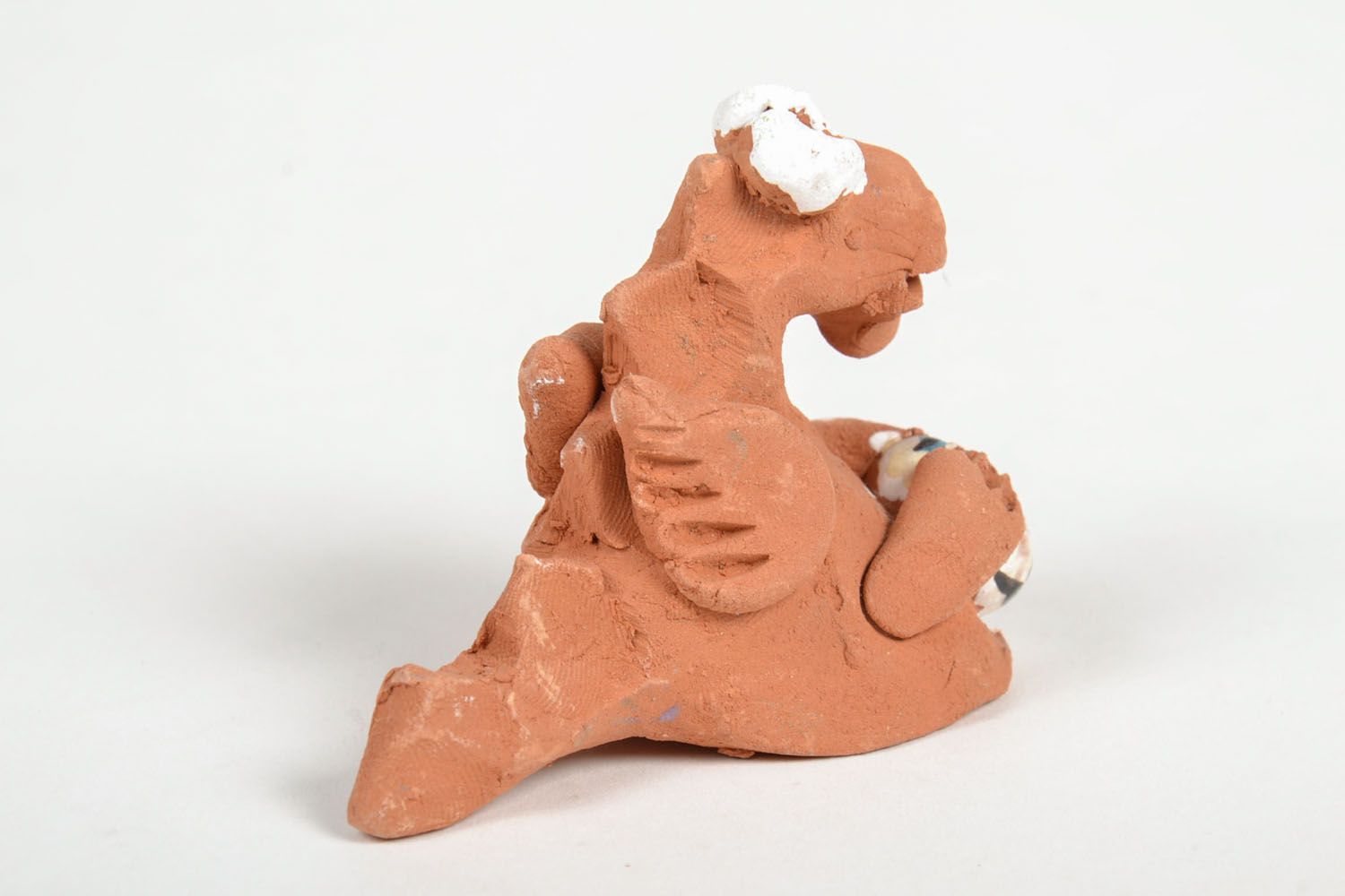 Handmade Keramik Figur Drache mit Ball Haus Deko Miniatur Figur niedlich foto 2