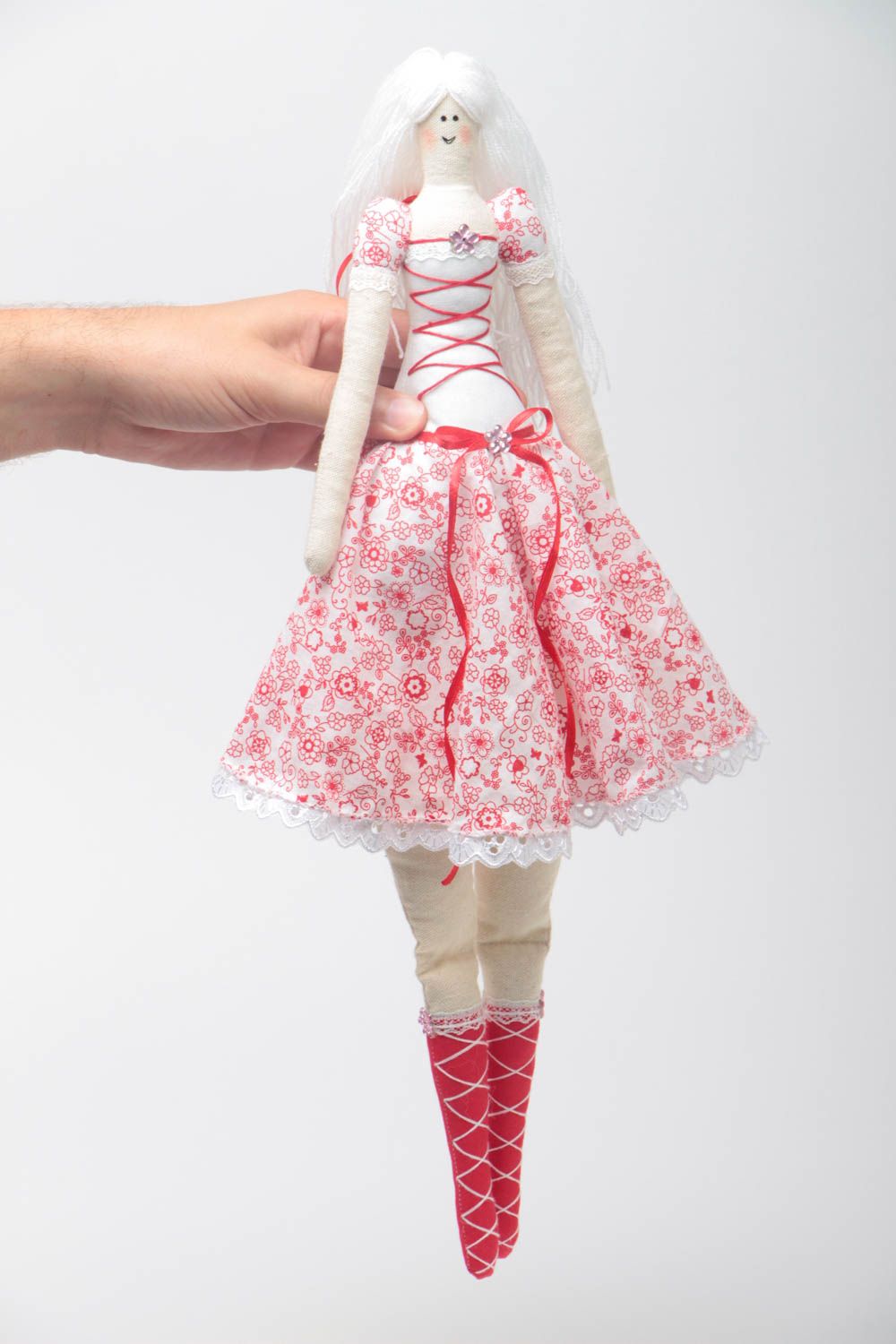 Bright handmade doll unusual designer soft toy cute textile interior decor photo 5