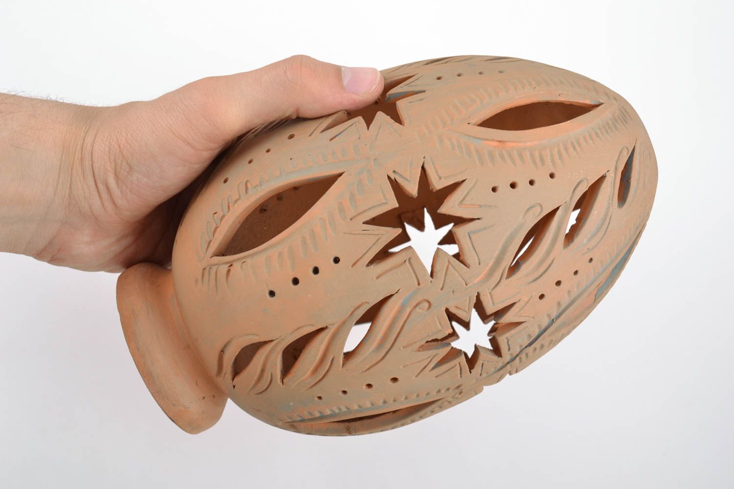 Keramik Vase für Haus Dekor Handarbeit mit Glasur in Form vom Osterei foto 2