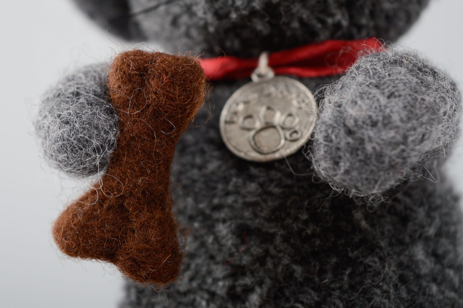 Pompon toy dog with collar photo 5