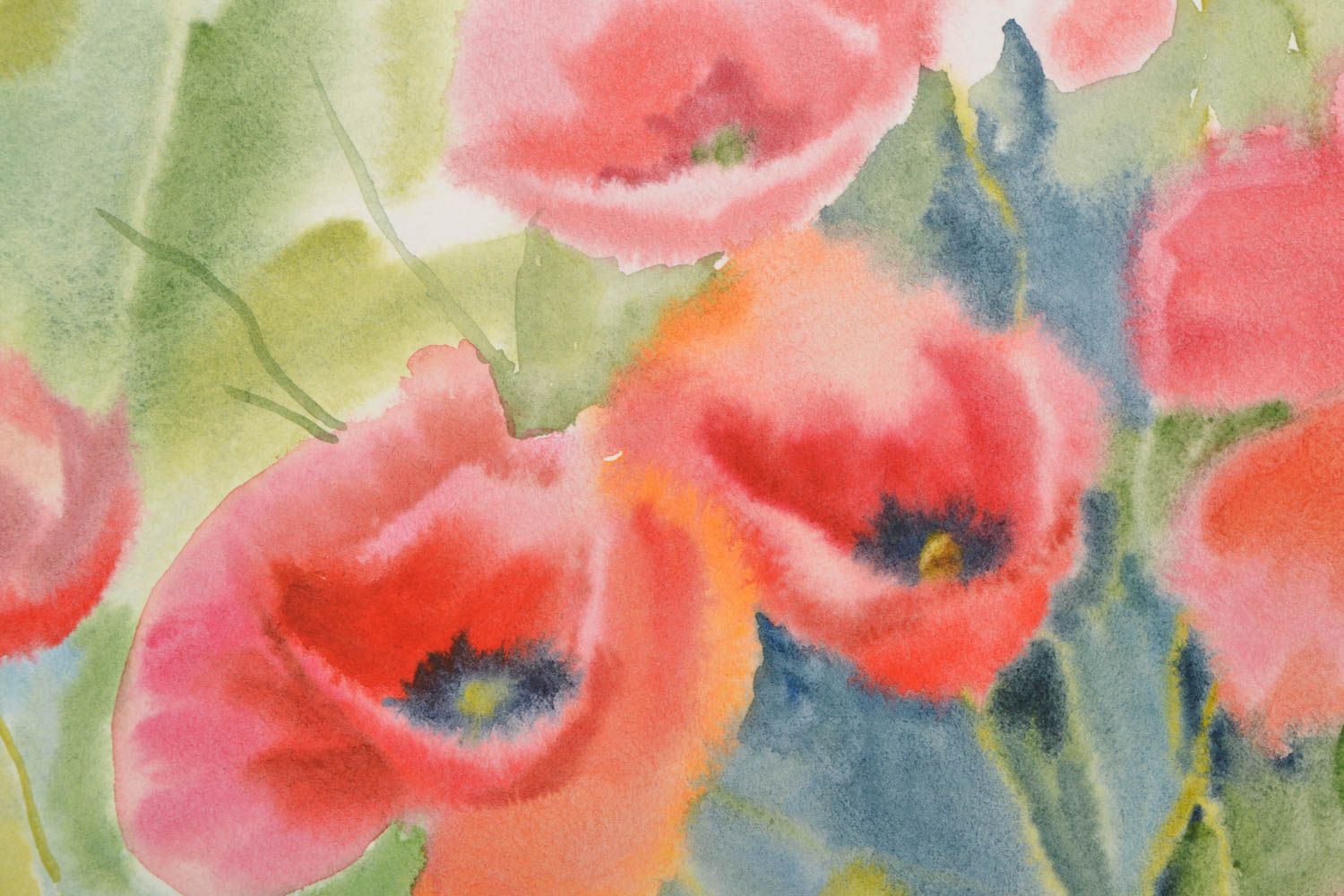Watercolor painting Poppies photo 3