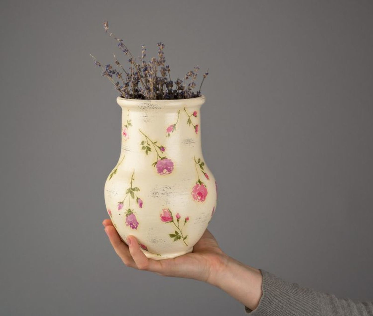 5 inches ceramic handmade arctic style vase décor 0,5 lb photo 5