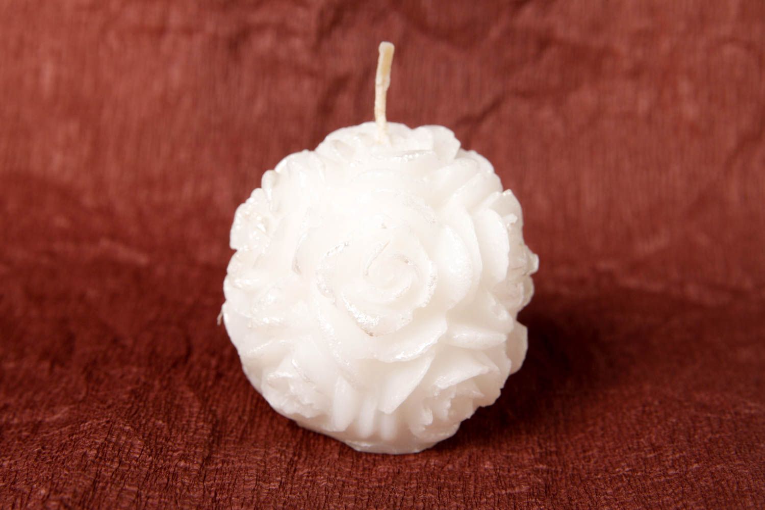 Handmade blumige dekorative Kerze weiße schöne Kerze aus Paraffin Haus Deko  foto 3