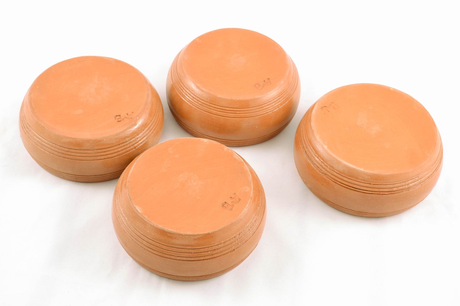 Set of handmade ceramic bowls 4 items 0,5 liters photo 5