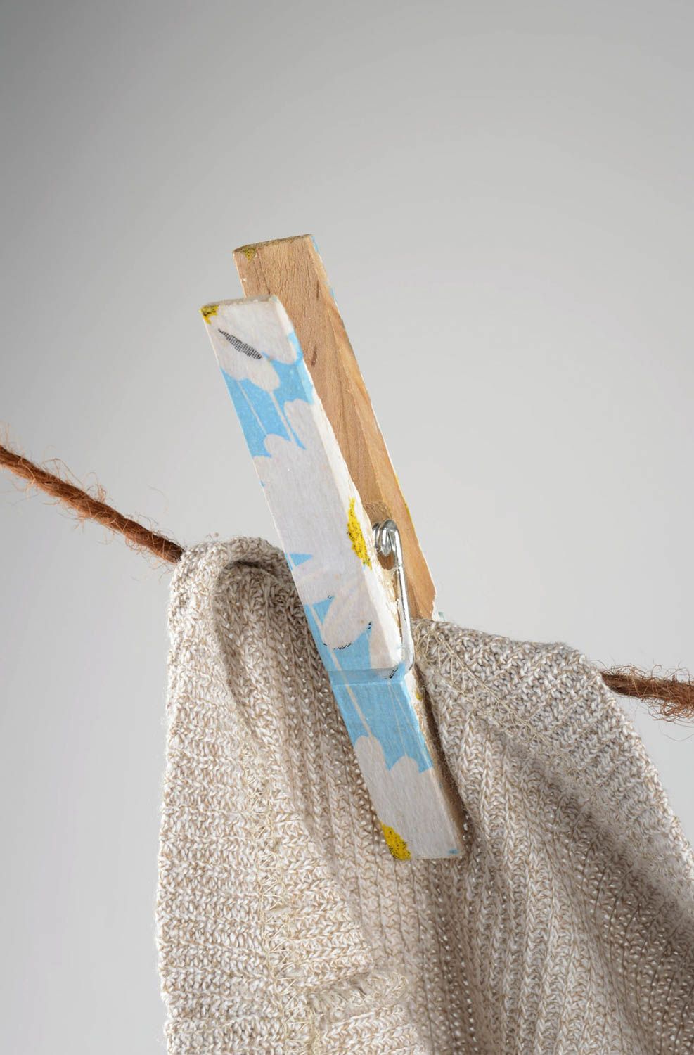 Handmade Wäscheklammern aus Holz Haushalt Zubehör bunte Wäscheklammern Kamillen foto 5