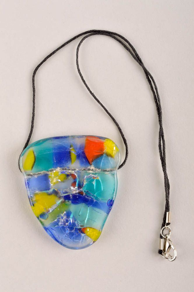 Handmade Glas Kettenanhänger Schmuck aus Glas Accessoire für Frauen in Fusing foto 3