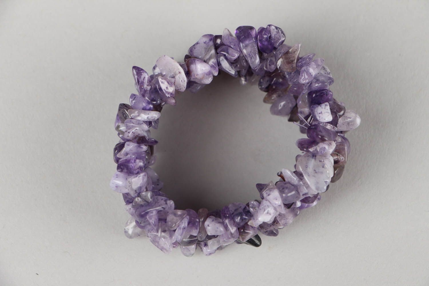 Bracelet with natural amethyst stone photo 1