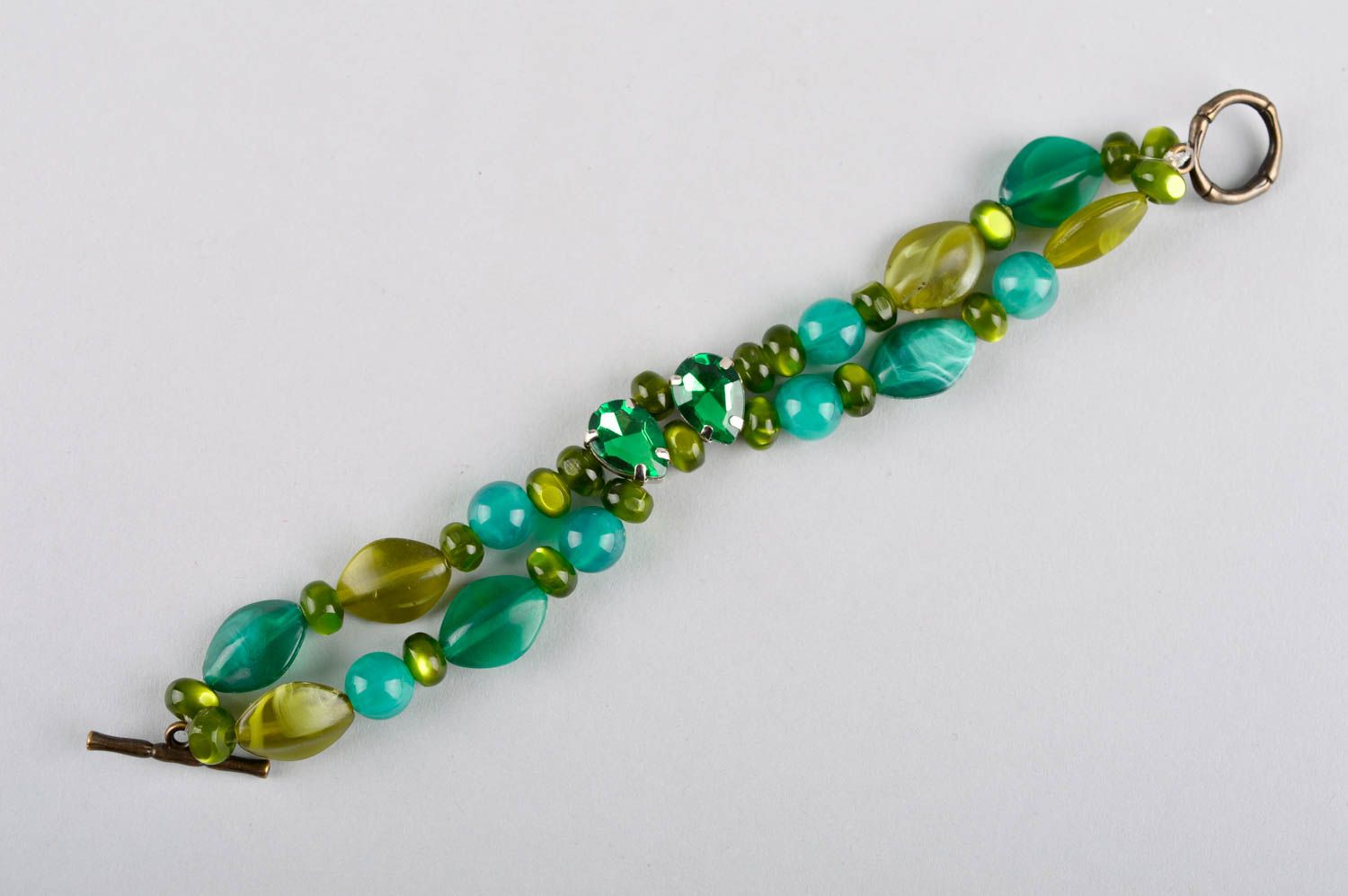 Симпатичный браслет из бусин handmade модный браслет зеленый модная бижутерия фото 5