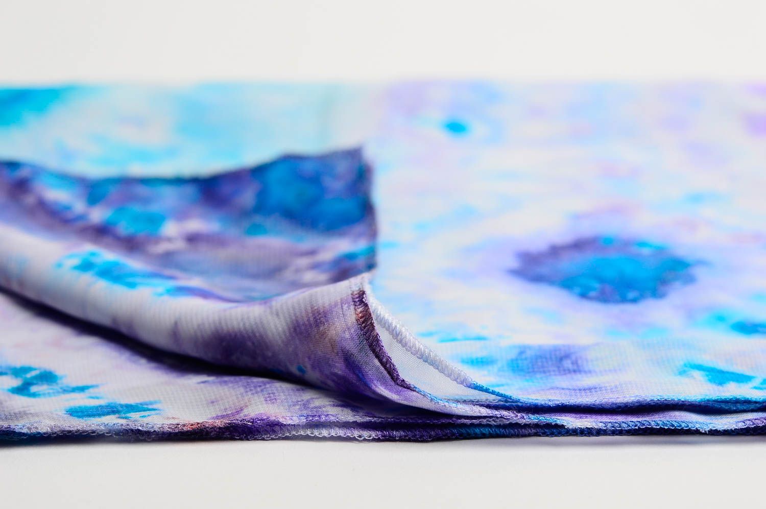 Голубой шарф ручной работы женский шарф оригинальный красивый шарф необычный фото 4