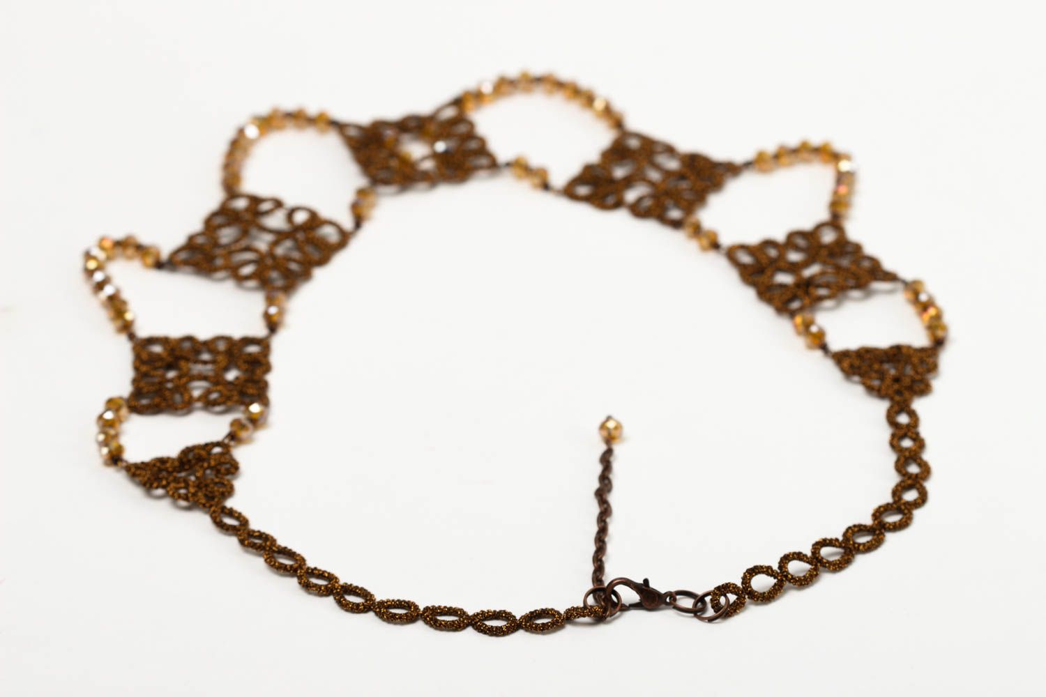Unusual handmade textile necklace artisan jewelry designs neck accessories photo 4