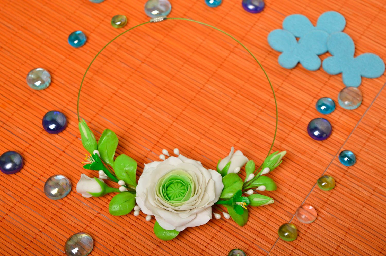 Handmade flower necklace fashion necklaces for women polymer clay charm necklace photo 1