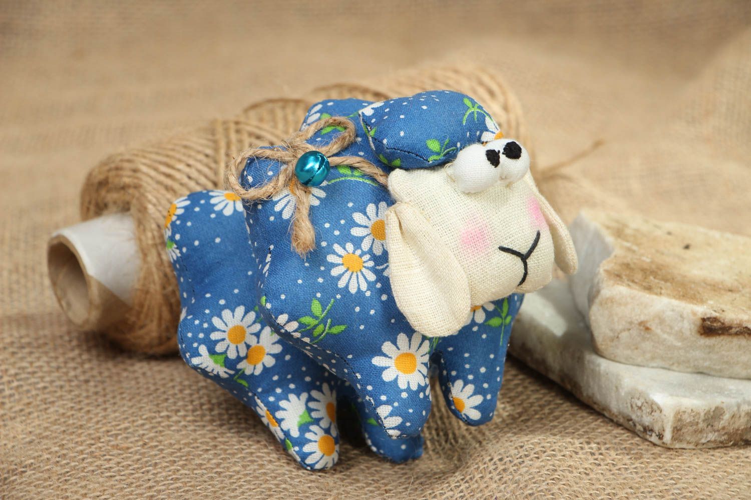 Handmade fabric toy Lamb photo 5
