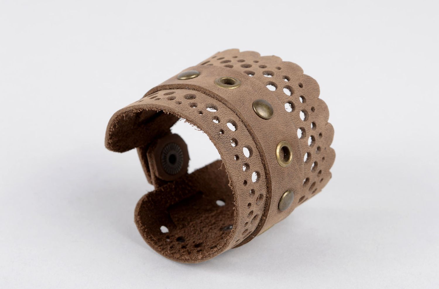Браслет ручной работы браслет из кожи дизайнерское украшение ажурное женское фото 1