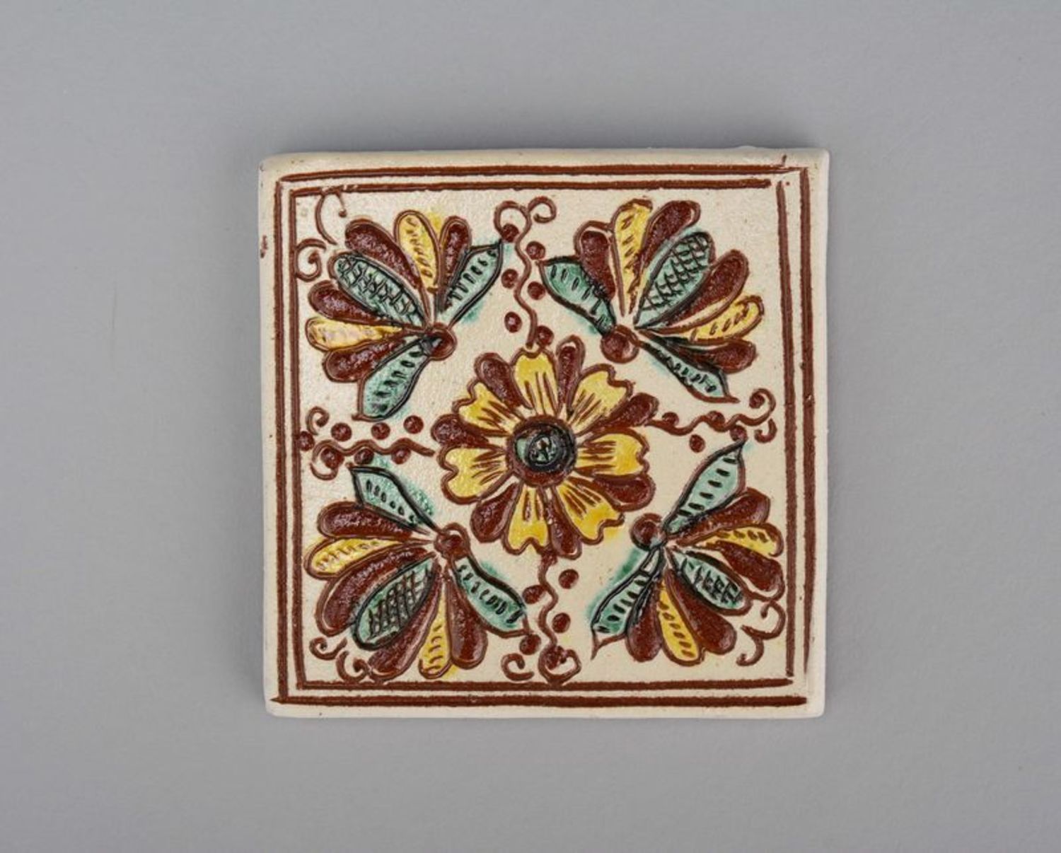 Arazzo in ceramica piastrella decorativa fatta a mano decorazione da parete
 foto 1