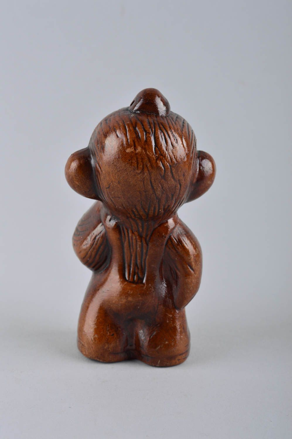 Handmade ceramic statuette unusual interior decor clay monkey figurine photo 4
