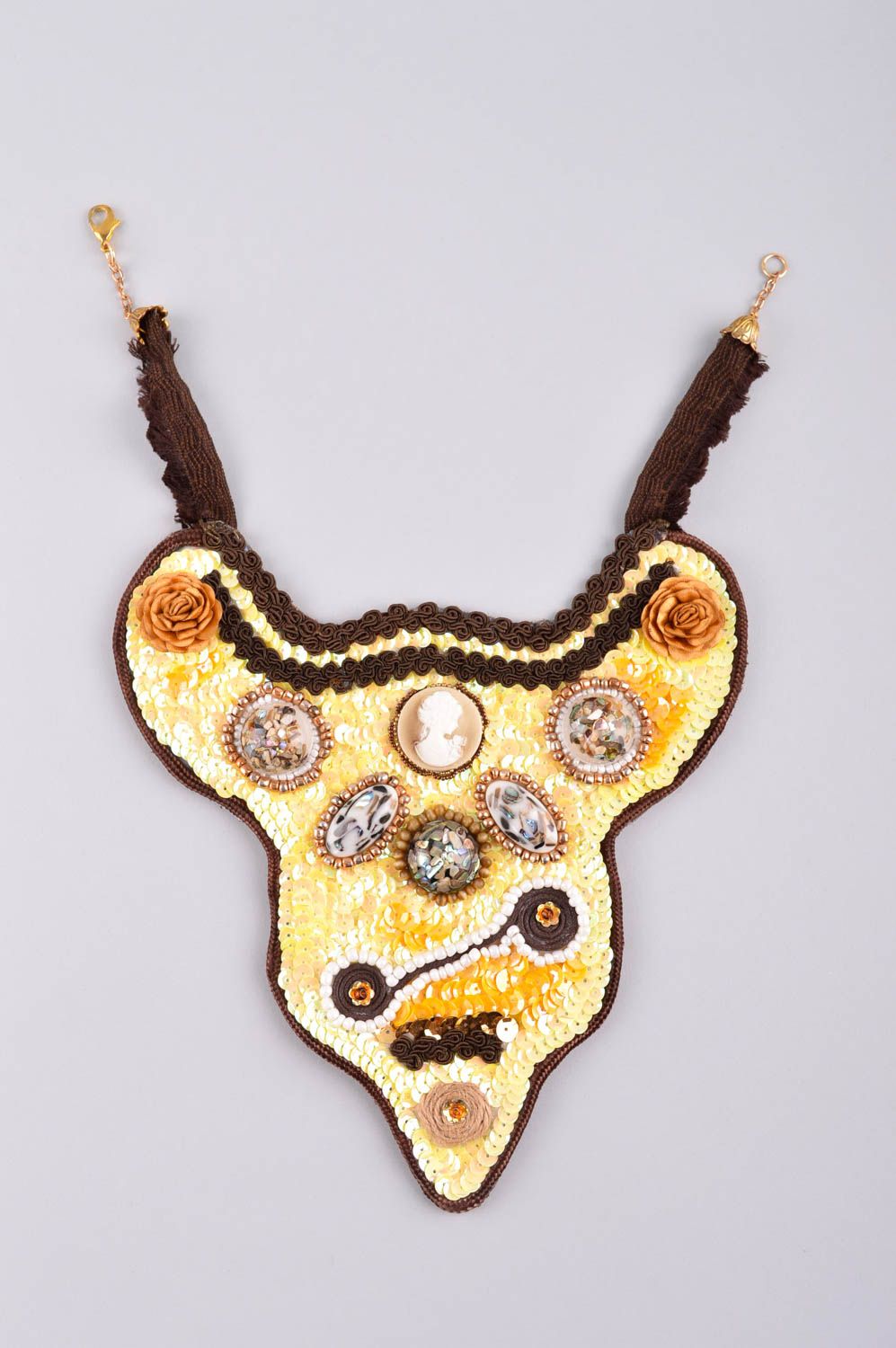 Handmade necklace statement necklace metal jewelry designer accessories photo 4