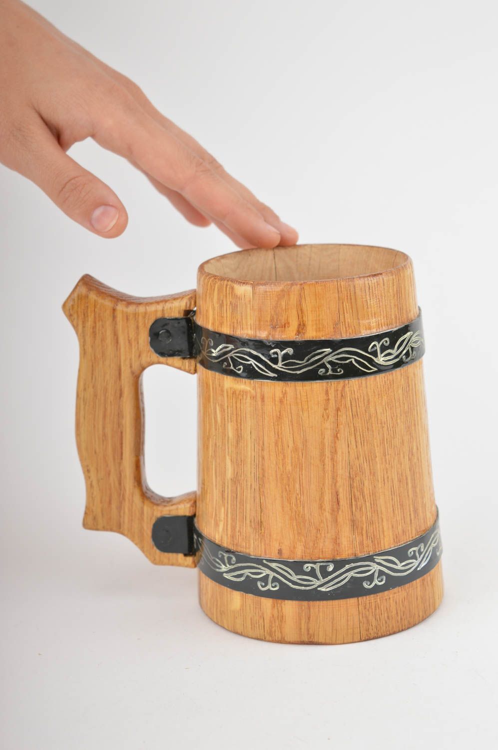 Bierkrug aus Holz handmade Geschenk für Männer originell Küche Dekor schön foto 5