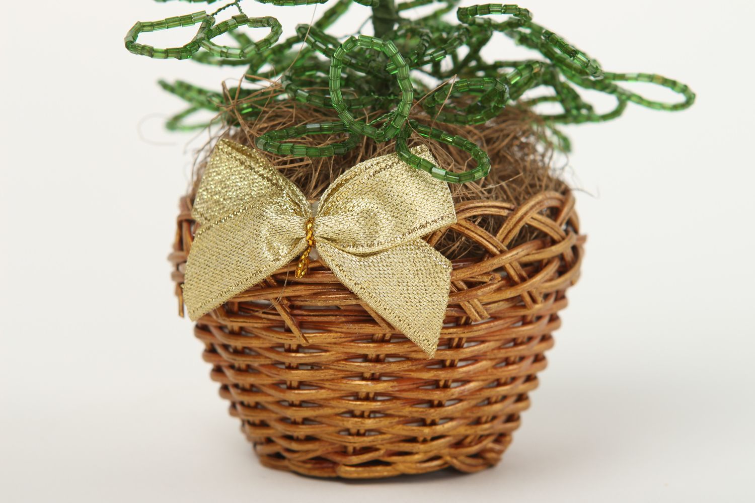 Árbol artificial hecho a mano elemento decorativo regalo original Abeto en cesto foto 3