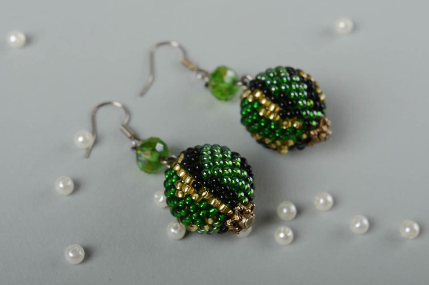 Handmade jewelry beaded earrings beautiful accessories designer earrings for her photo 1