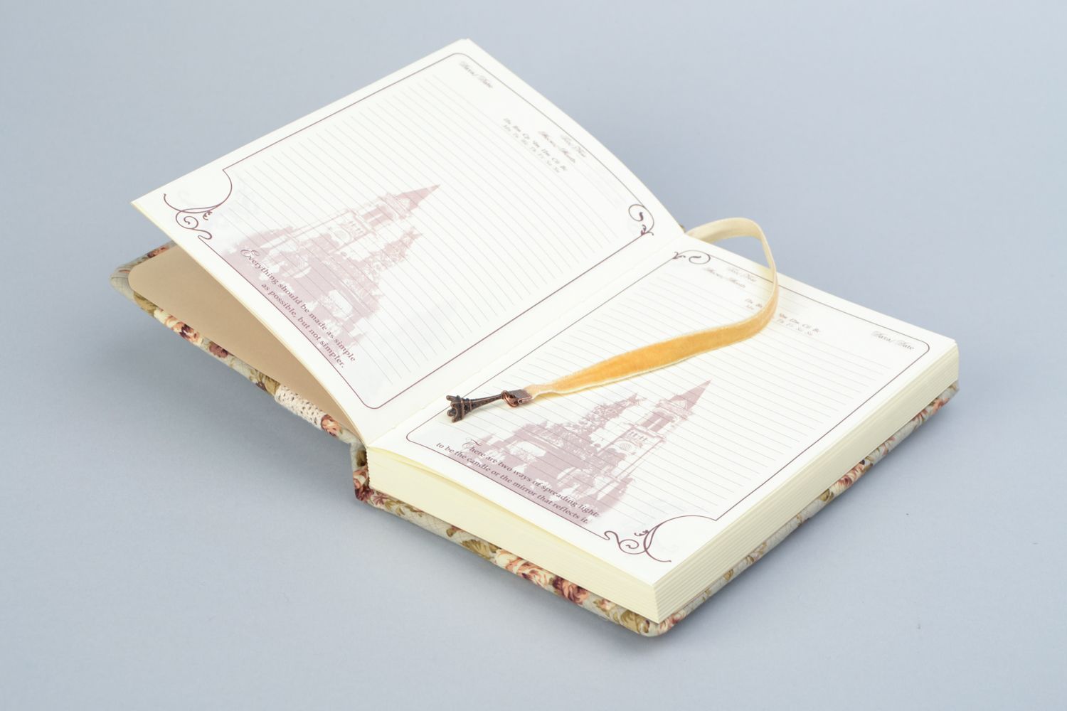 Handmade notebook with fabric cover photo 3