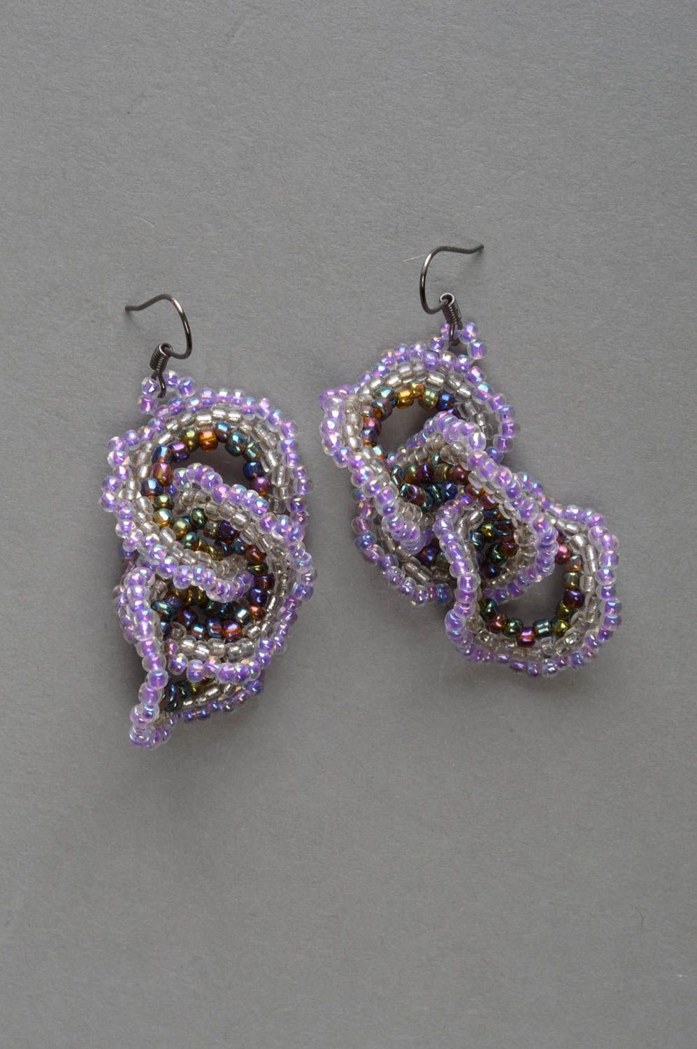Cute handmade beaded long earrings beautiful jewelry designs gifts for her photo 2