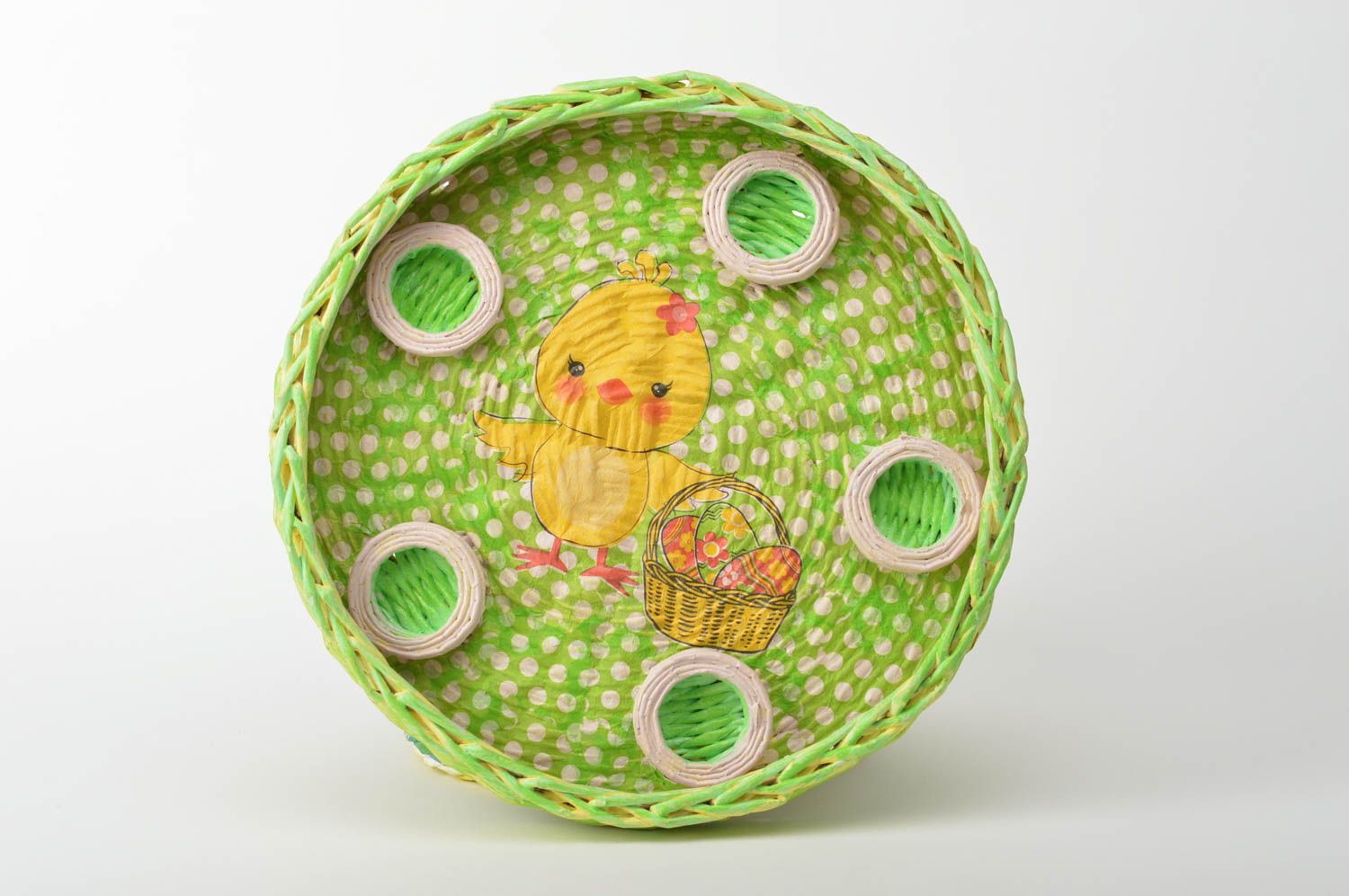 Woven handmade basket Easter basket decorative tray unusual home decor photo 4