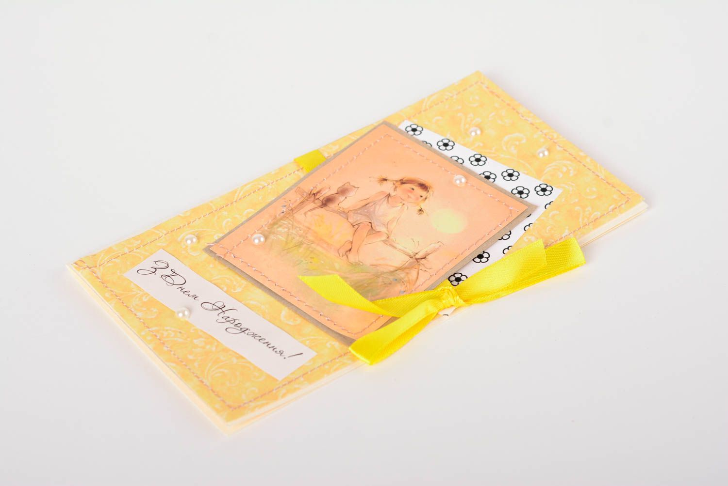 Handmade Scrapbook Karte schöne Grusskarte Mädchen Grußkarte Designer originell foto 1